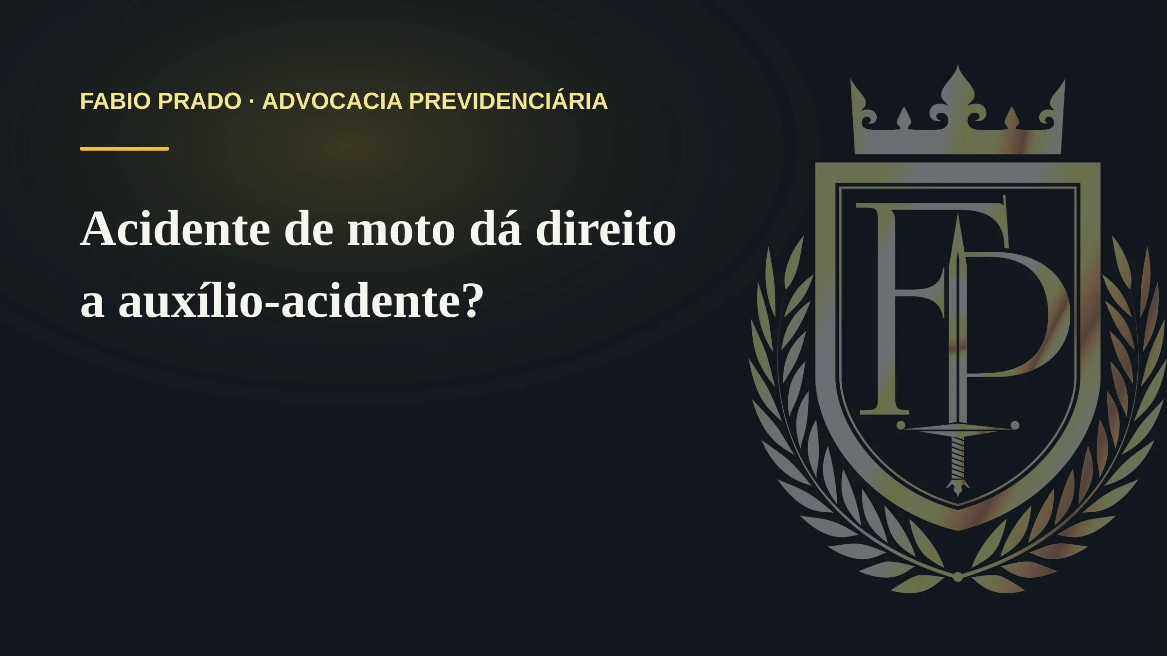Acidente de moto dá direito a auxílio-acidente?